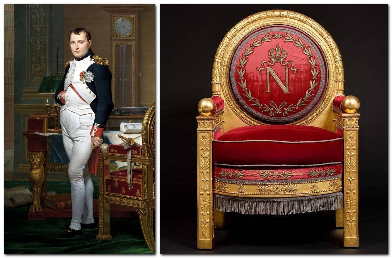 Портрет Наполеона и  трон 