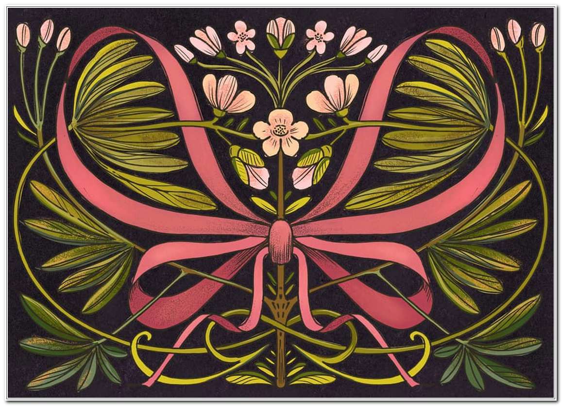 Ирислис Фонфокс .  Орнамент с розовым бантом